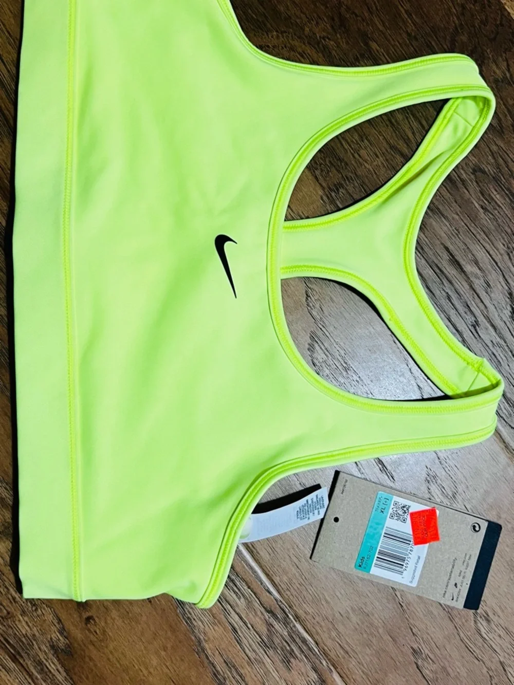 Nike Neon Yellow Racerback Sports Bra size XL